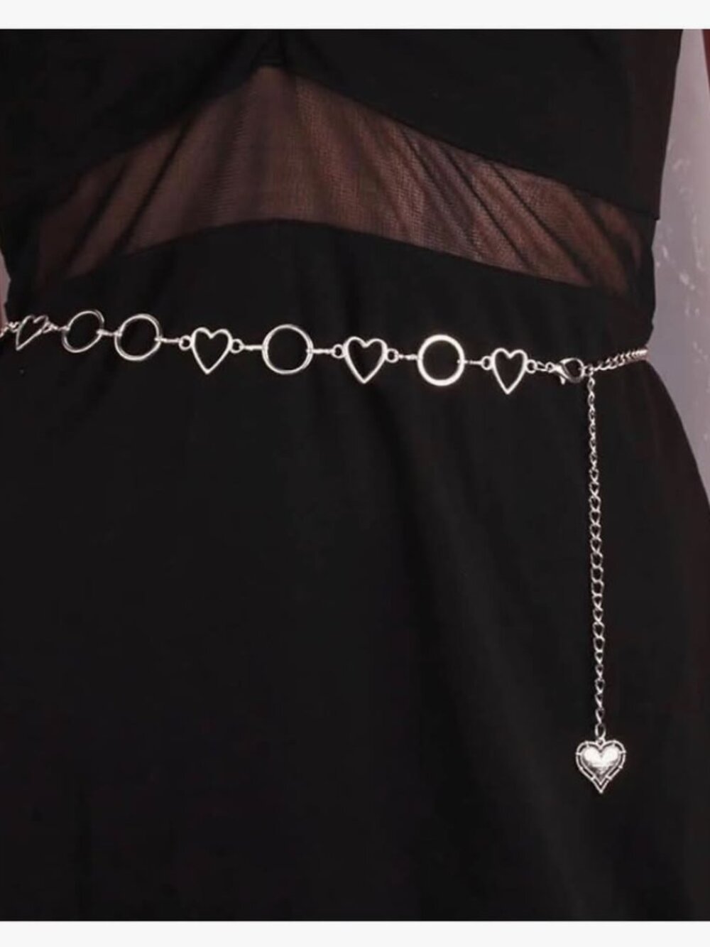 Metal Waist Chain Women - Love Hearts Pendant Adjustable Body Link